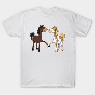 Best friends - two cute cartoon horses T-Shirt